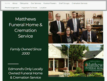 Tablet Screenshot of matthewsfuneralhome.com